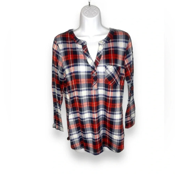Alter Ego Women’s Plaid Long Sleeve Casual Top, Size 1X - Picture 5 of 7